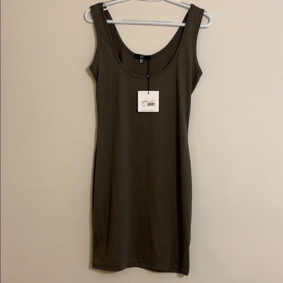 Missguided Khaki Square Neck Mini Dress - Picture 2 of 2